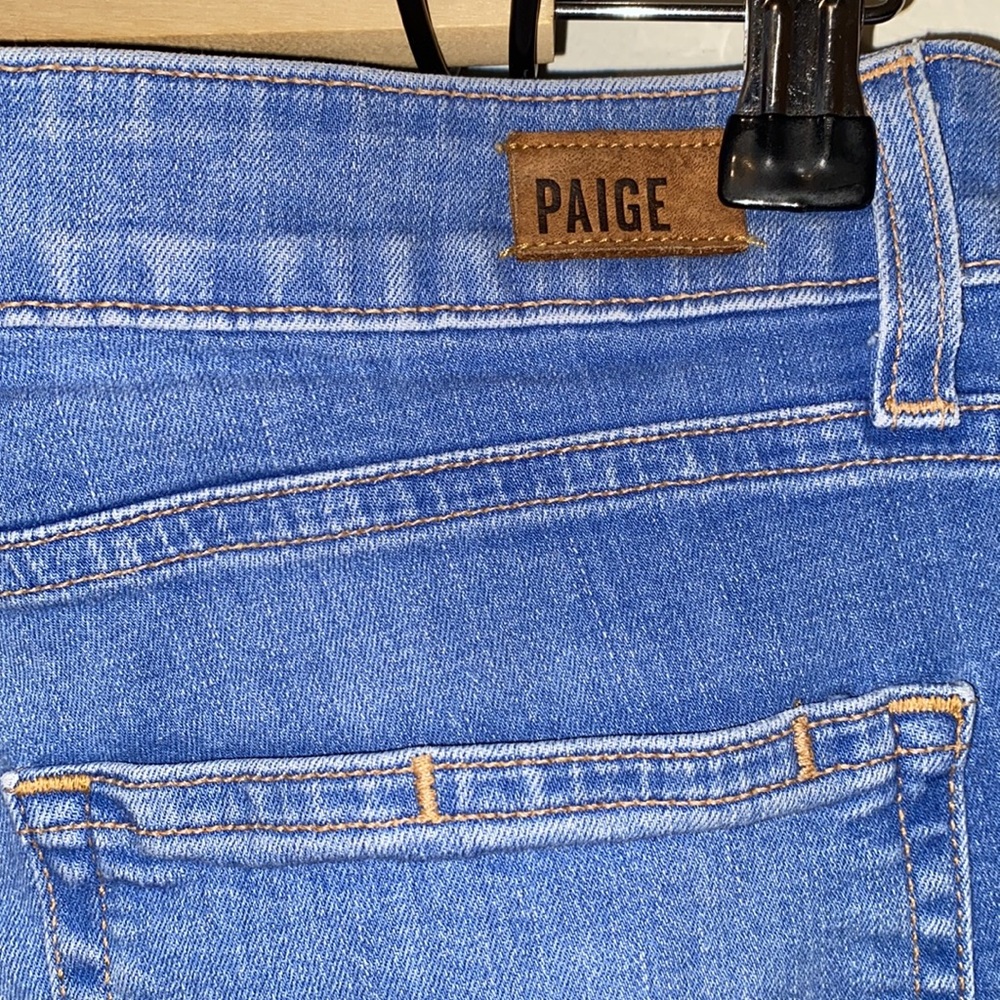 PAIGE Huxton ultra skinny light denim jeans with raw distressed legs - Picture 6 of 9